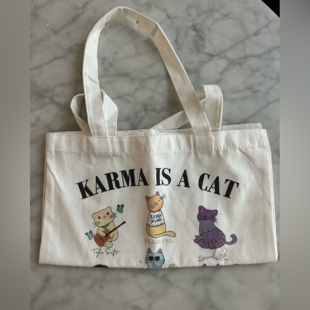Taylor Swift Custom Tote Bag - Karma is a Cat with all 12 albums (14x15’)/ - Picture 8 of 9